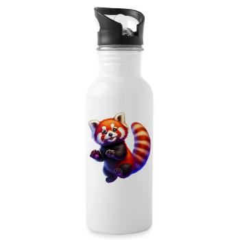 Petit panda - Gourde avec paille intégrée - blanc - Droite