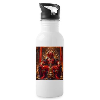 Shuten-dōji Rothäutiger Dämonenkönig trinkt Sake o - Trinkflasche mit integriertem Trinkhalm - Weiß - Rechts