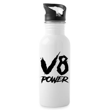 Puissance du V8 - Gourde avec paille intégrée - blanc - Droite