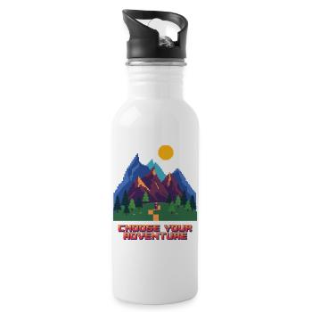 Retro Gaming Adventure - Water bottle with straw - white - Right