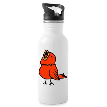 Budgie, songbird, sparrow, bird, chirp, cute - Water bottle with straw - white - Right