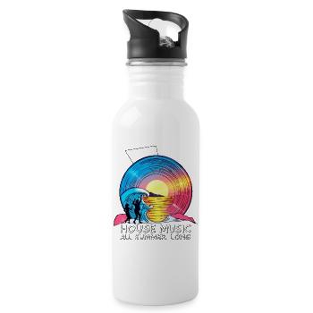 House Musik - Trinkflasche mit integriertem Trinkhalm - Weiß - Rechts