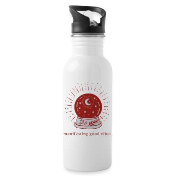 Manifesting – Crystal Ball Energy - Trinkflasche mit integriertem Trinkhalm - Weiß - Rechts
