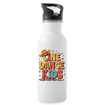 Line Dance Kids Kids Dancing Line Dance - Water bottle with straw - white - Right