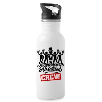 Junggesellen Abschied Crew Jga Lustig - Trinkflasche mit integriertem Trinkhalm - Weiß - Rechts