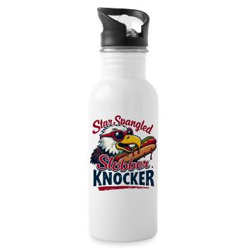 Star Spangled Slobber Knocker - Trinkflasche mit integriertem Trinkhalm - Weiß - Rechts