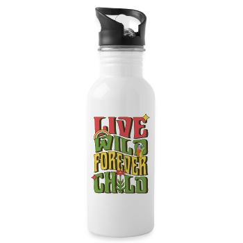 Live Wild Forever Child - Trinkflasche mit integriertem Trinkhalm - Weiß - Rechts