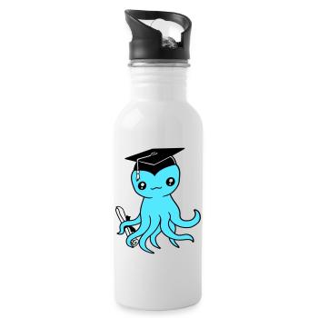 Octopus High School Graduation Passed College - Gourde avec paille intégrée - blanc - Droite