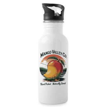Mango Valley Retro Fruit - Water bottle with straw - white - Right