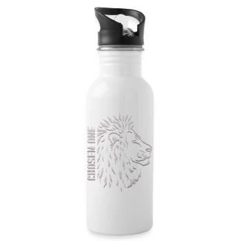 Chosen One – Tête de lion stylisée - Gourde avec paille intégrée - blanc - Droite