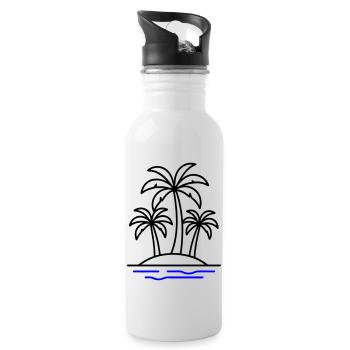 Palm Island Holidays - Water bottle with straw - white - Right