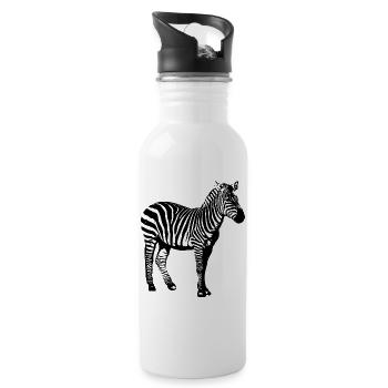 Zebra - Trinkflasche mit integriertem Trinkhalm - Weiß - Rechts