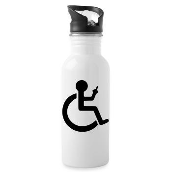 Wheelchair user giving their opinion # - Water bottle with straw - white - Right