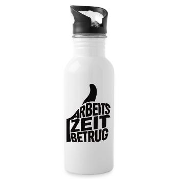 Arbeitszeitbetrug Daumen hoch Deutsche Memes - Trinkflasche mit integriertem Trinkhalm - Weiß - Rechts