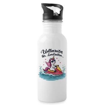 Licorne Cool Jet Ski - Gourde avec paille intégrée - blanc - Droite
