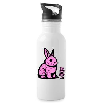 Bunny Princess - Water bottle with straw - white - Right
