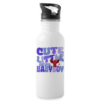 Babyboy - Cute little Devil - Water bottle with straw - white - Right