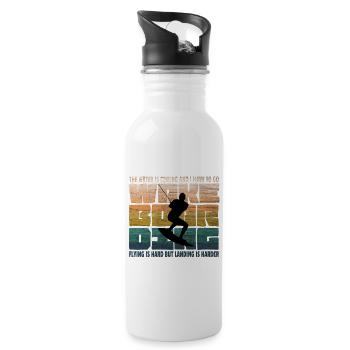 Wakeboarding Wakeboard Vintage - Gourde avec paille intégrée - blanc - Droite