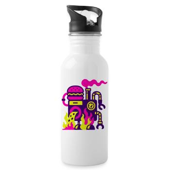 Burger Machine - Water bottle with straw - white - Right