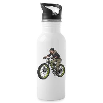 Mountainbike_stoer_streetwise - Water bottle with straw - white - Right