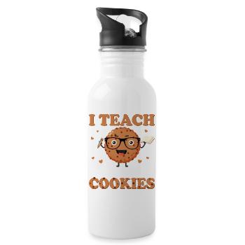 J’enseigne les biscuits intelligents – Design mignon - Gourde avec paille intégrée - blanc - Droite