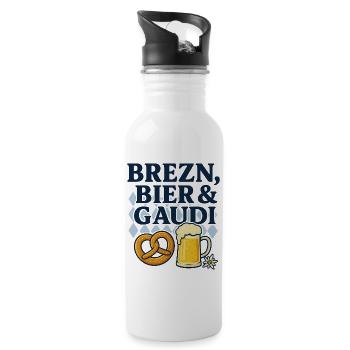 Pretzels, beer and fun - Water bottle with straw - white - Right