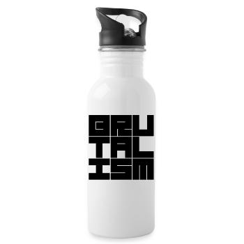 Conception de logo typographique géométrique brutaliste - Gourde avec paille intégrée - blanc - Droite