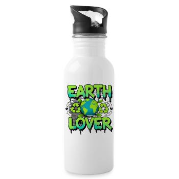 Amoureux de la Terre Graffiti Planète Eco Spirit - Gourde avec paille intégrée - blanc - Droite