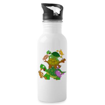 Crabgrab - Trinkflasche mit integriertem Trinkhalm - Weiß - Rechts
