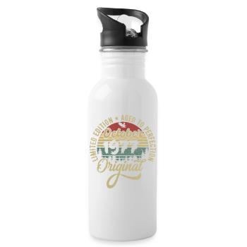 october 1977 anniversary october 1977 october - Water bottle with straw - white - Right
