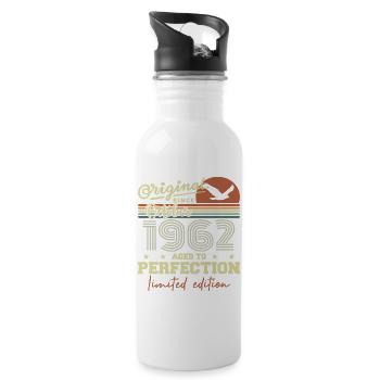 1962 October 1962 Birthday October 1962 - Water bottle with straw - white - Right