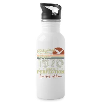 1970 October 1970 Anniversary October 1970 - Water bottle with straw - white - Right