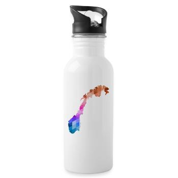 Norway - Norge - Norway - Flag - Scandinavia - Water bottle with straw - white - Right