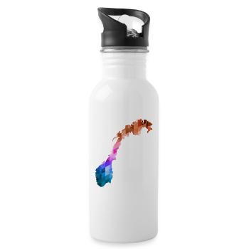 Norway - Norge - Norway - Flag - Scandinavia - Water bottle with straw - white - Right