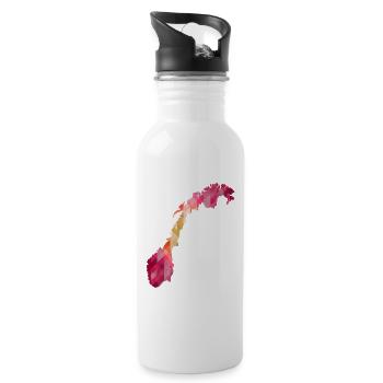 Norway - Norge - Norway - Flag - Scandinavia - Water bottle with straw - white - Right