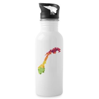 Norway - Norge - Norway - abstract - map - Water bottle with straw - white - Right