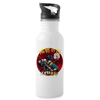 Samurai Kids - Water bottle with straw - white - Right