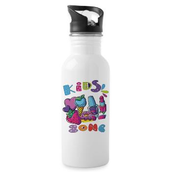Kids Zone Summer Beauty Spaß  - Trinkflasche mit integriertem Trinkhalm - Weiß - Rechts