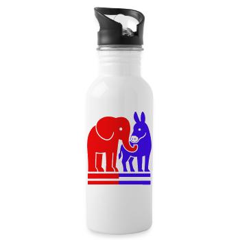 Elephant and Donkey USA - Gourde avec paille intégrée - blanc - Droite