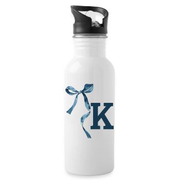Monogramme k idée cadeau  - Gourde avec paille intégrée - blanc - Droite