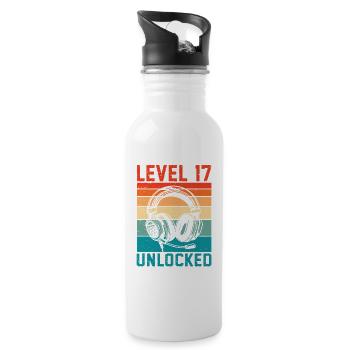 17 ans Anniversaire Ado Gamer Level 17 Unlocked - Gourde avec paille intégrée - blanc - Droite