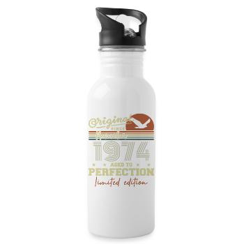 November 1974 Anniversary 1974 November 1974 - Water bottle with straw - white - Right