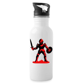 Red Knight - Water bottle with straw - white - Right