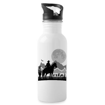 RANGER VEKTOR | RANCHER SILHOUETTE | 6K HDR - Trinkflasche mit integriertem Trinkhalm - Weiß - Rechts