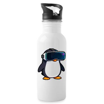 Nerdy Penguin VR Gaming PC Gamer Design - Gourde avec paille intégrée - blanc - Droite