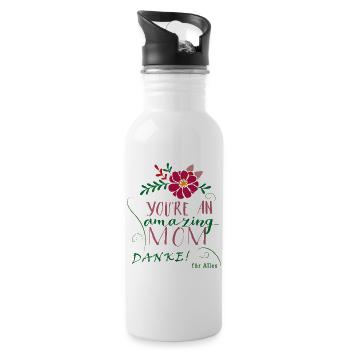 Merci pour maman - Gourde avec paille intégrée - blanc - Droite