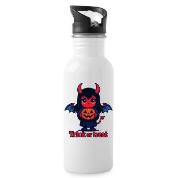 Trick or Treat – Cute Devil - Water bottle with straw - white - Right