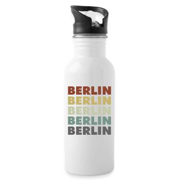 Berlin - Germany - Deutschland - Lettering - Water bottle with straw - white - Right
