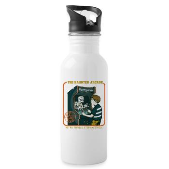 The Haunted Arcade - Water bottle with straw - white - Right