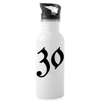 30. 30 YEARS. 30th ANNIVERSARY. 30 YEARS ANNIVERSARY. - Water bottle with straw - white - Right